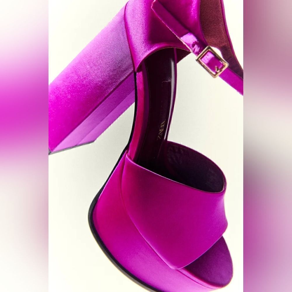 ZARA PLATFORM FUCHSIA HEELS - Picture 3 of 7